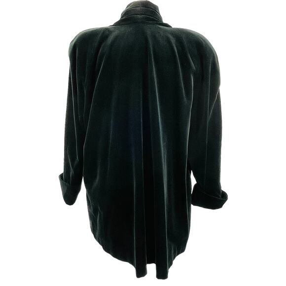 Collections Vintage Black Velvet Oversize Emo Goth Retro Blazer Jacket M - Picture 3 of 11